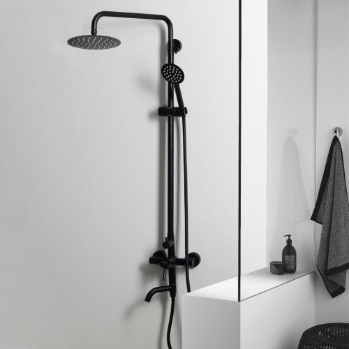 Душевая стойка Melana Tondo 610107B настенная цвет черный