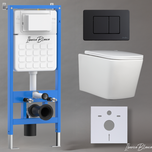 Комплект унитаз с инталляцией и клавишей смыва Iberica Blanca TOLEDO ALTO IB001.TLA.231.112