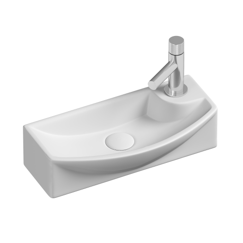 Раковина из сантехнического фарфора Ceramica Nova ELEMENT CN6038L 50х20 подвесная цвет белый 1 отверстие под смеситель