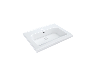 Раковина из сантехнического фарфора Kirovit Вн КрУЛ70 70х50 накладная цвет белый