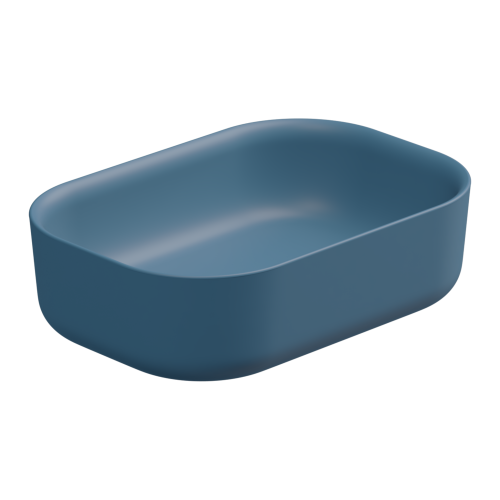 Раковина керамическая GSG Ceramic Design Hit! HILAVRE60027 60х40 накладная цвет синий без отверстий под смеситель