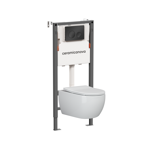 Инсталляция с кнопкой + унитаз Ceramica Nova Balance/Play CN3001_121001MB