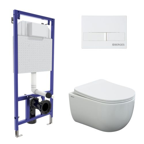 Комплект унитаз с инталляцией и клавишей смыва Berges NOVUM 043308
