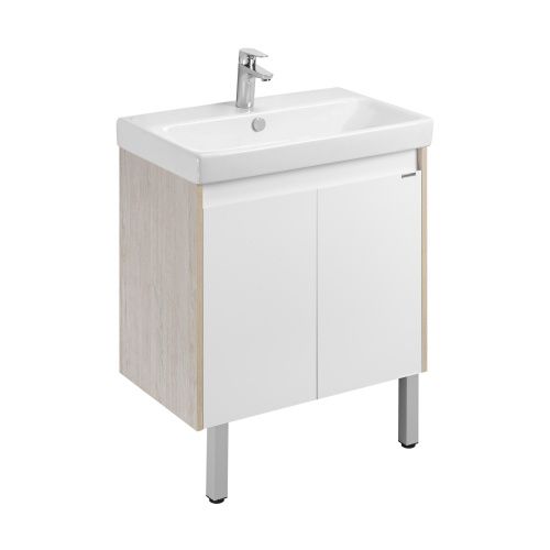 Тумба под раковину Aquaton Сканди Doors 1A278901SDB20 70х50 подвесная цвет белый/коричневый