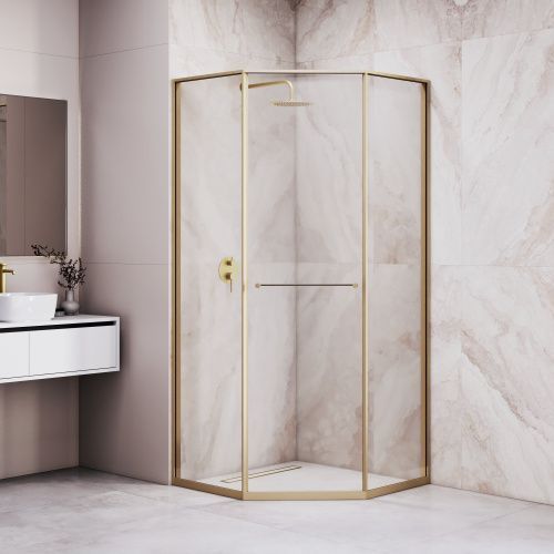 Душевой уголок RGW 33328299-16L 90х90 стекло прозрачное профиль золото без поддона