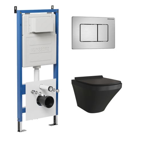Инсталляция + кнопка смыва + унитаз Grossman Classic 97.4440BMS.04.12M
