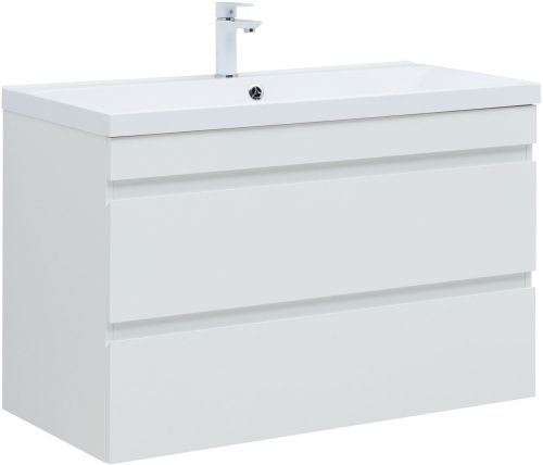 Тумба под раковину Aquanet Нота NEW 00335420 100х50 подвесная цвет белый