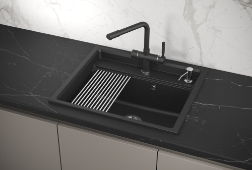 Кухонная мойка Granula Kitchen Space 6003, ЧЁРНЫЙ 60х50 цвет черный поверхность матовая