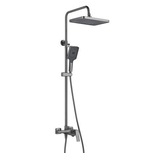 Душевая стойка Shevanik S4436T настенная цвет оружейная сталь