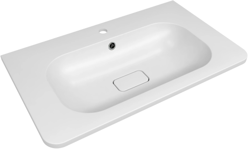 Раковина из искусственного камня Florentina Нева 800 10.250.00800.001 80х50 накладная цвет белый 1 отверстие под смеситель
