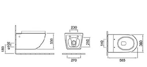 Унитаз подвесной SantiLine SL-5031MB цвет черный с сиденьем микролифт безободковый смыв воронка-водоворот - фото 2