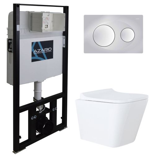 Комплект унитаз с инсталляцией с клавишей смыва Azario  AZ-8010-1000+AZ-8200-0010+AZ-0052