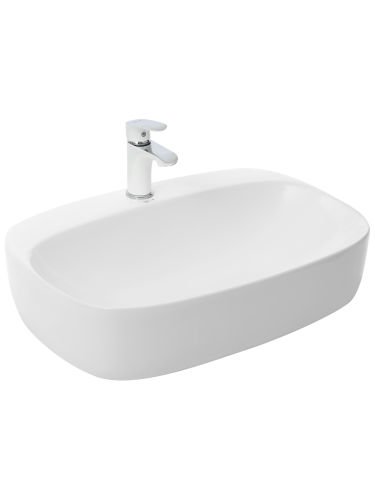 Раковина из сантехнического фаянса WeltWasser WW SK 10000004579 40 см накладная цвет белый 1 отверстие под смеситель