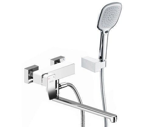Смеситель для ванны и душа Wasserkraft Aller 1060 WHITE 1062LW настенный белый/хром