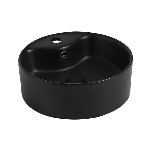 Раковина керамическая Abber BEQUEM AC2104MB 40х40 накладная цвет черный 1 отверстие под смеситель