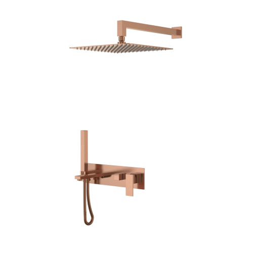 Душевая система Boheme Qubic 474-CB встраиваемая в стену цвет медь