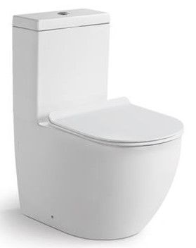 Унитаз напольный с бачком SantiLine SL-5011 цвет белый с сиденьем микролифт безободковый смыв воронка-водоворот