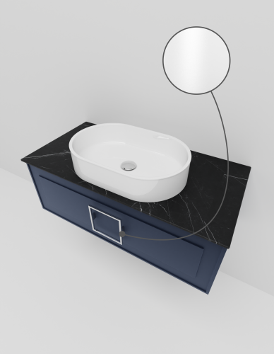 Тумба со столешницей La Fenice CUBO NFNC-01-CUB-BG-100-2-GB 100х50 подвесная цвет синий