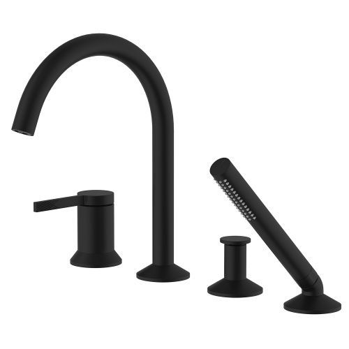 Смеситель Azario FLAME AZ-VPC258320PA на борт ванны черный