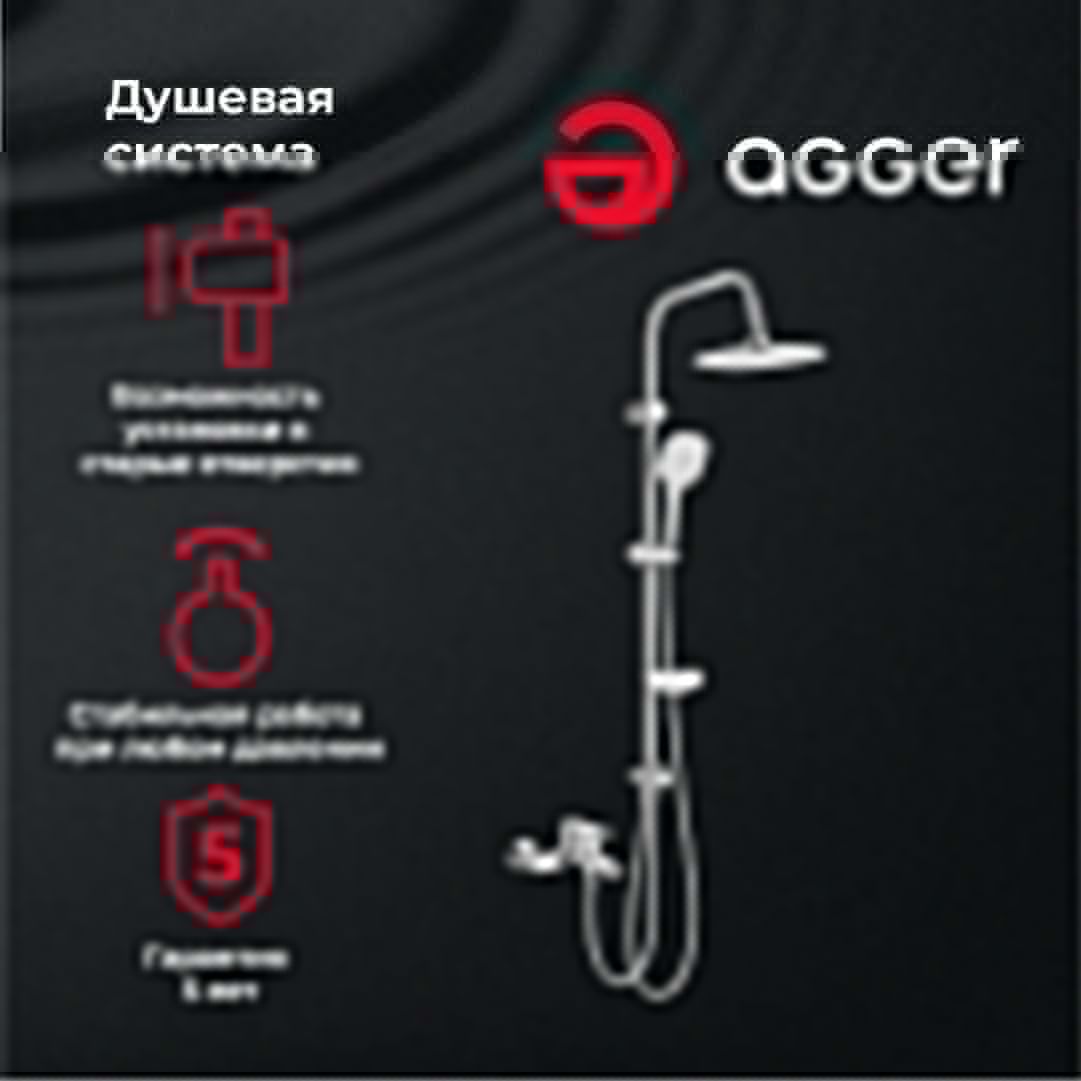 Душевая стойка Agger Nice A2595000 настенная цвет хром