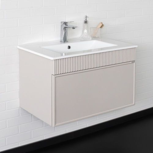 Тумба с раковиной Comforty Мадрид 00-00020643CF 70х50 подвесная цвет серый