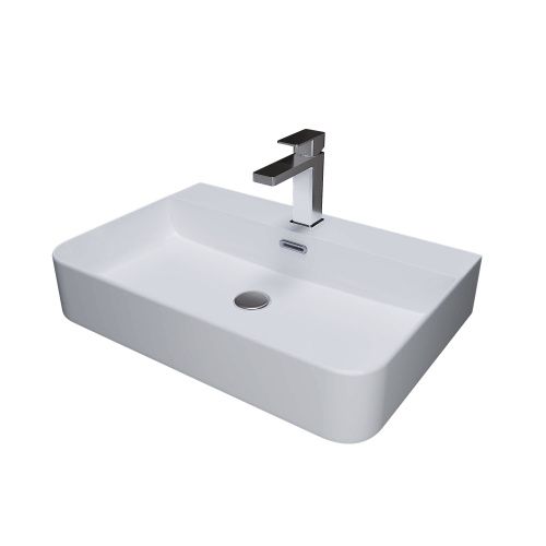 Раковина из сантехнического фаянса Grossman GR-3036 60х40 накладная цвет белый 1 отверстие под смеситель