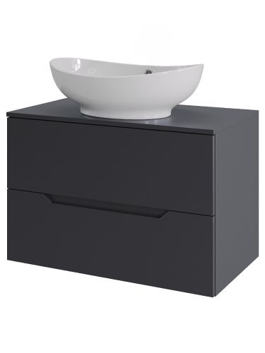 Тумба с раковиной Orange Line Li-70TugMDF+B08-585W 70х50 подвесная цвет серый