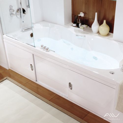 Экран под ванну Alavann 180 см фронтальный МДФ раздвижной белый