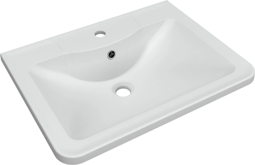 Раковина из искусственного камня Florentina Аллегро 600 10.020.00600.201 60х50 накладная цвет белый 1 отверстие под смеситель