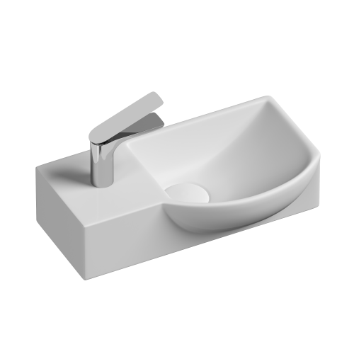 Раковина из сантехнического фарфора Ceramica Nova ELEMENT CN6039R 40х20 подвесная цвет белый 1 отверстие под смеситель