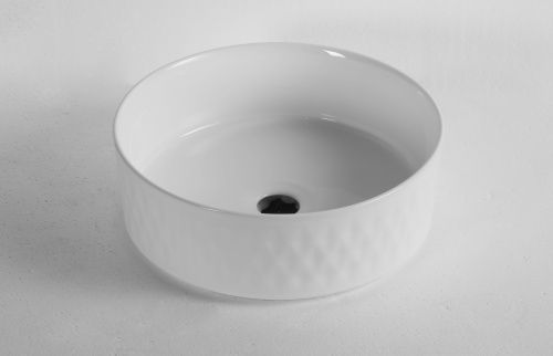 Раковина из сантехнического фарфора Milleau GLACE MU7044F-GW 40х40 накладная цвет белый без отверстий под смеситель