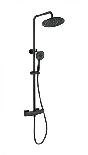 Душевая стойка Wonzon & Woghand Neo WW-B3035-A1-MB настенная цвет черный с термостатом