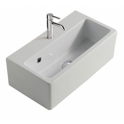 Раковина из сантехнического фарфора Galassia Plus Design 6031M 50х30 накладная цвет белый 1 отверстие под смеситель - фото 2