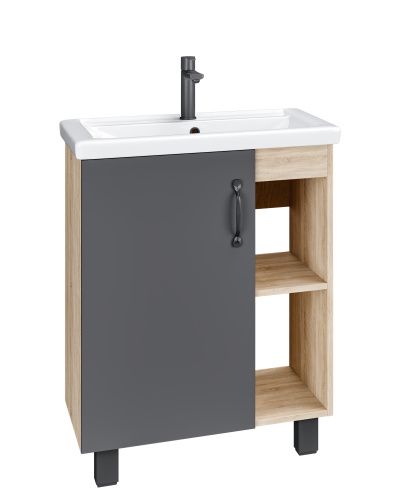 Тумба под раковину Grossman Флай 106002 60х40 напольная цвет серый/бежевый