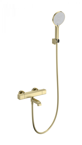 Смеситель для ванны Wonzon & Woghand Stay WW-B2016-A1-BG настенный золото с термостатом