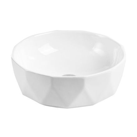 Раковина из сантехнического фаянса BelBagno BB1409 40х40 накладная цвет белый без отверстий под смеситель