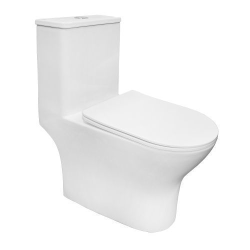 Унитаз напольный с бачком Azario Terni AZ-8618T белый с сиденьем микролифт безободковый смыв торнадо