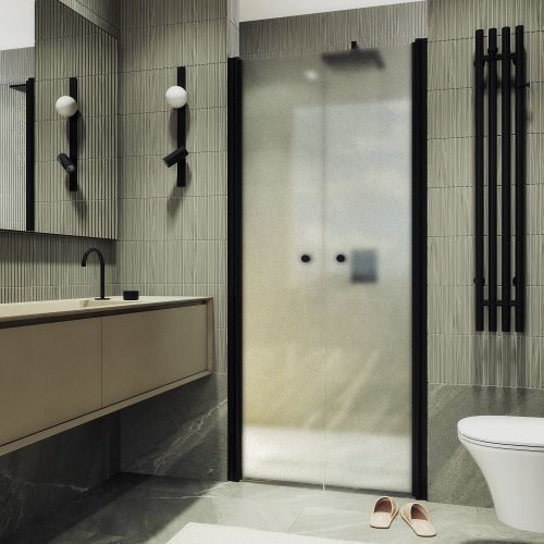 Душевая дверь Maybah Glass MGD-436-6 90х200 стекло матовое профиль черный