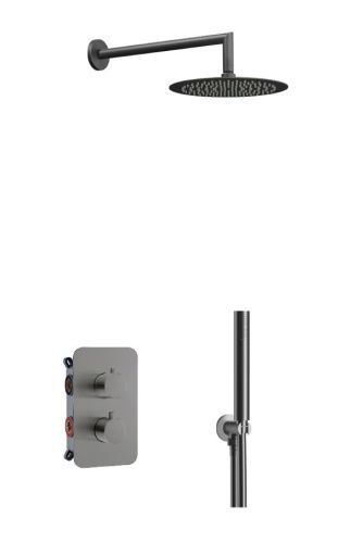 Душевая система AQG Aqua 19AQTER24712 встраиваемая в стену цвет оружейная сталь