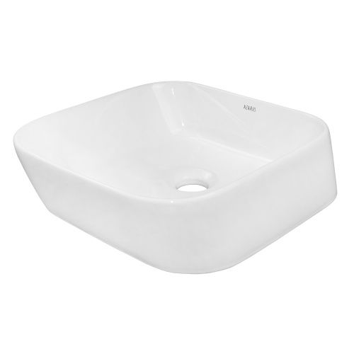 Раковина из сантехнического фаянса Azario AZ-2241 40 см накладная цвет белый без отверстий под смеситель