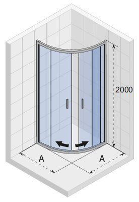 Душевой уголок Riho HAMAR 2.0 G007001120 80х80 стекло прозрачное профиль хром без поддона - фото 2