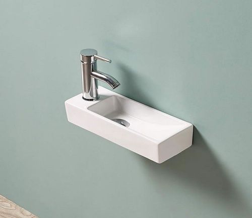 Раковина из сантехнического фаянса CeramaLux 9048FR 40х10 подвесная цвет белый 1 отверстие под смеситель