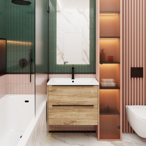 Тумба под раковину La Fenice Tesoro FNC-01-TES-DKK-100-2 100х40 подвесная цвет коричневый