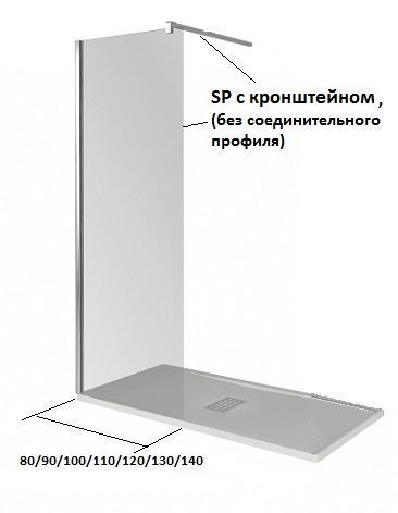 Душевая перегородка Good Door WALK IN ВИ00007 140х195 стекло прозрачное профиль хром