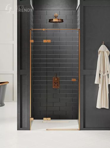 Душевая дверь New Trendy AVEXA Copper brushed EXK-3533 90х200 стекло прозрачное профиль медь