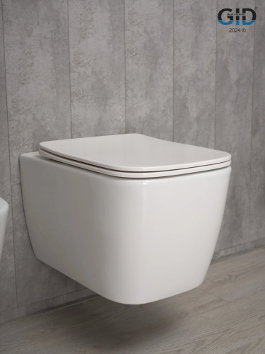 Унитаз подвесной Gid Cuadrado 62254Y белый с сиденьем микролифт безободковый