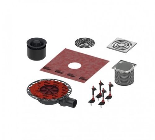 Душевой трап Tece KDP-S120 10х10 хром