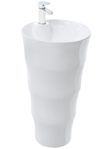 Раковина из сантехнического фаянса WeltWasser WW SK 10000005493 40 см напольная цвет белый 1 отверстие под смеситель