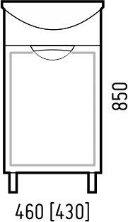 Тумба под раковину Corozo Монро SD-00000784 40х20 напольная цвет белый - фото 2