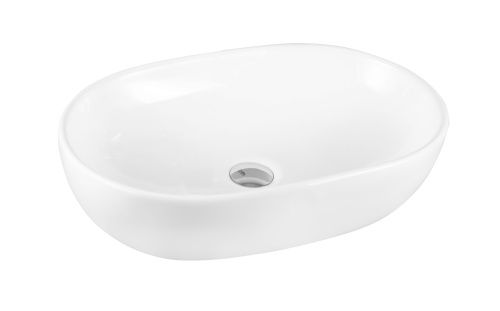 Раковина из сантехнического фарфора Milleau NUAGE MU7100D-MW 60х40 накладная цвет белый без отверстий под смеситель